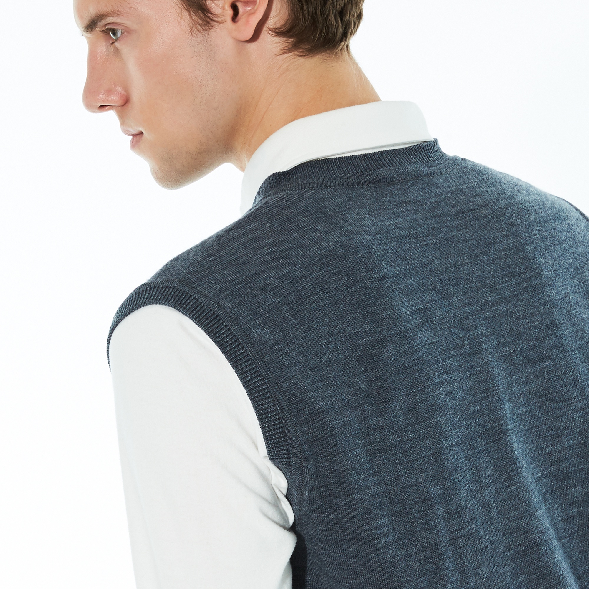 ウォッシャブル メリノウール Vネック ニット ベスト Ah370el ラコステ Lacoste 公式オンラインショップ