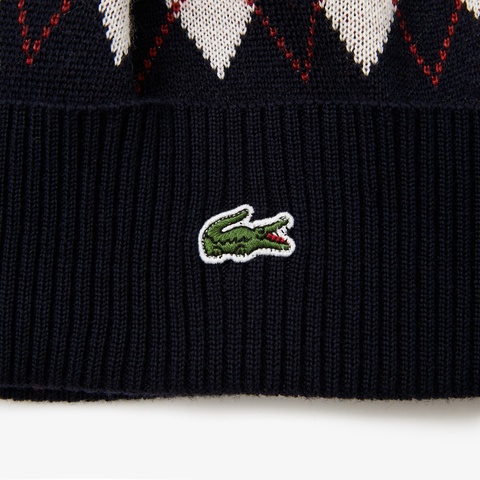 ポンポン付きアーガイルニットキャップ Clw7058 ラコステ Lacoste 公式オンラインショップ
