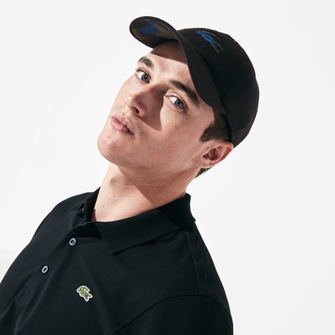 新品未使用LACOSTE 迷彩ワニロゴ鹿の子地キャップ