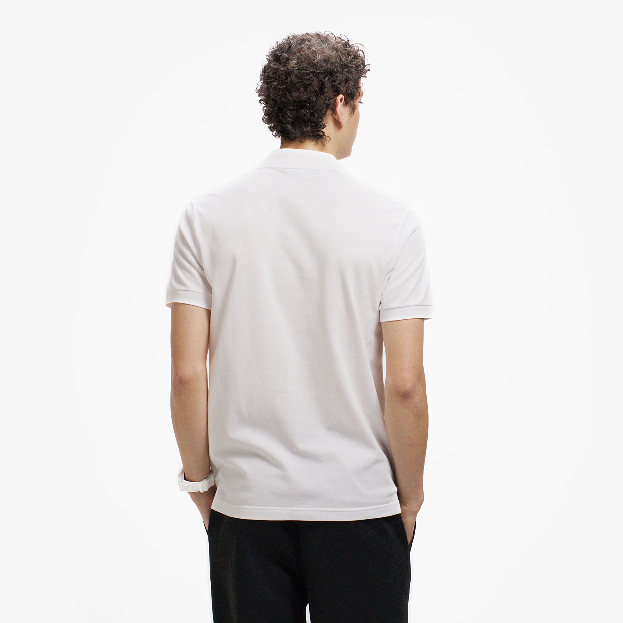 スリムフィットソリッドポロシャツ (半袖)