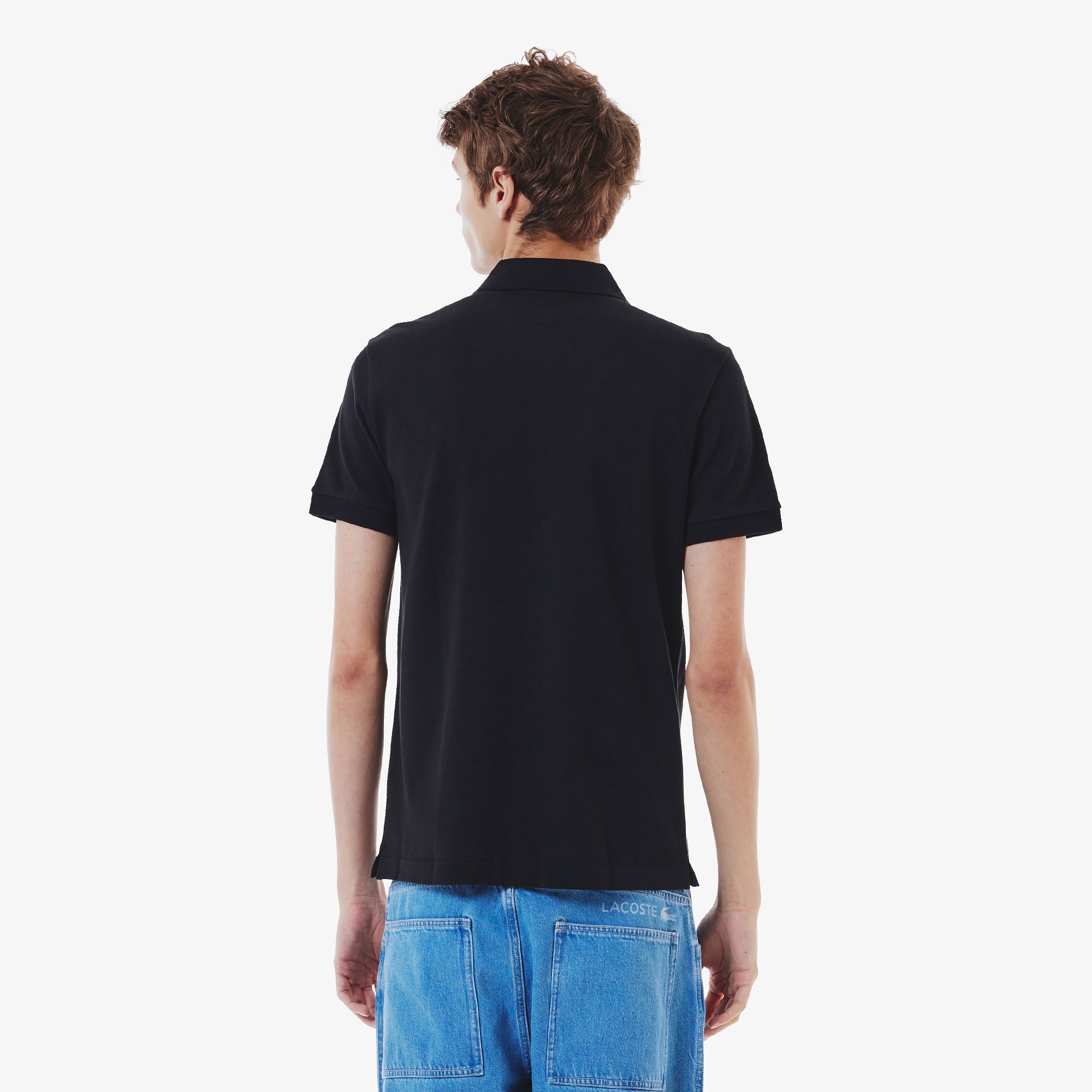 スリムフィットソリッドポロシャツ (半袖)