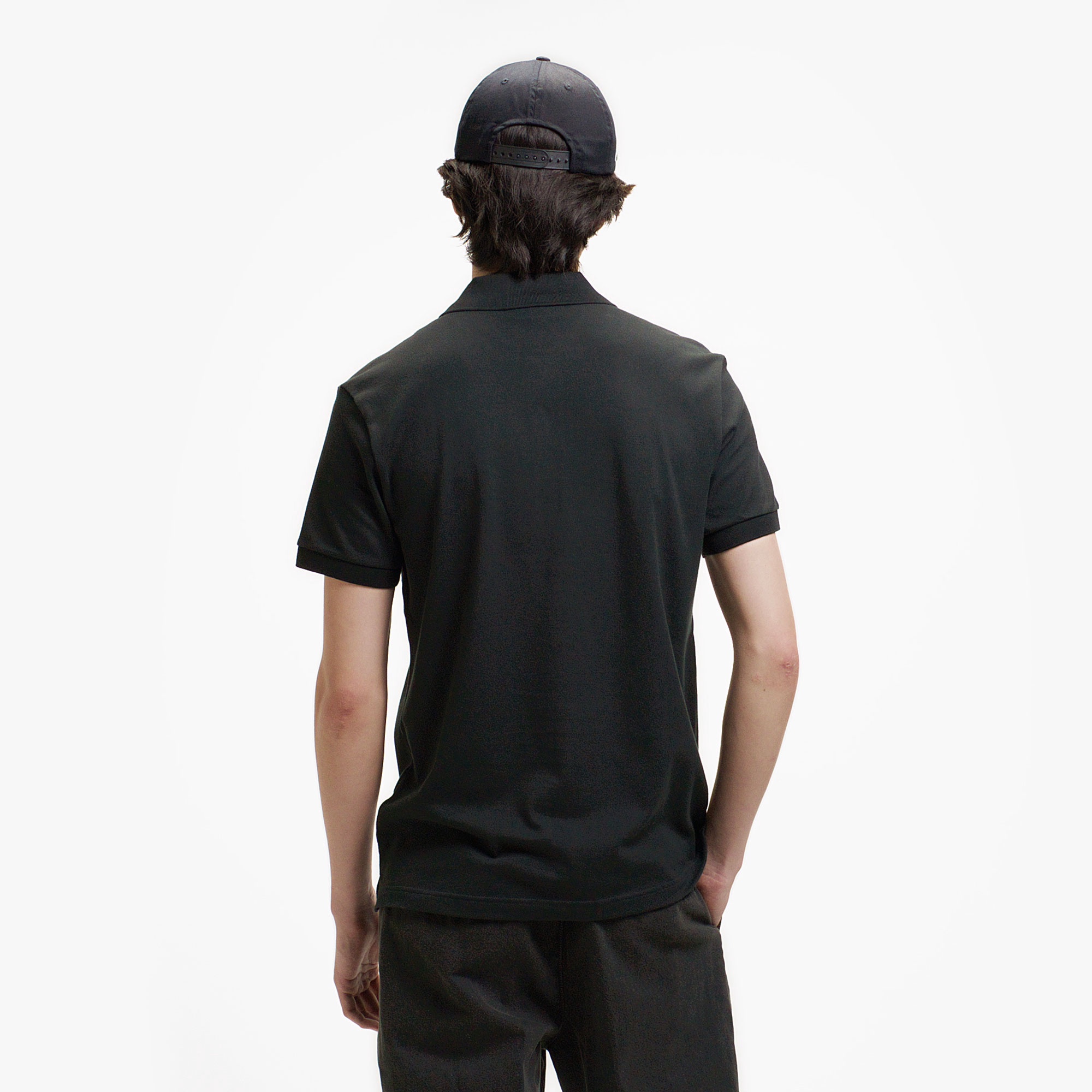 スリムフィットソリッドポロシャツ (半袖)