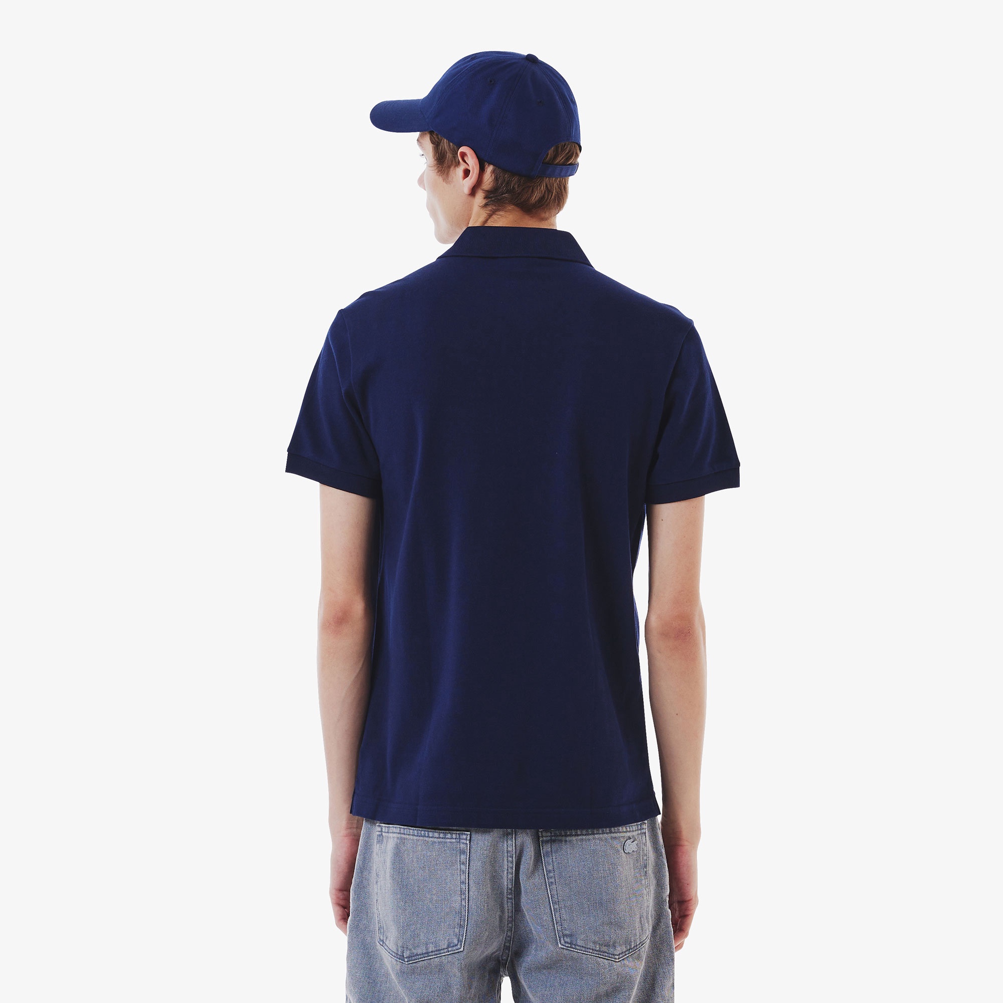 スリムフィットソリッドポロシャツ (半袖)