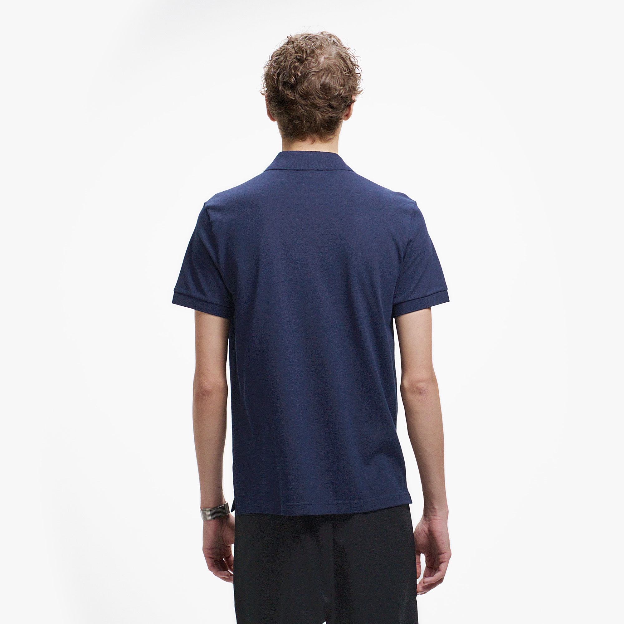 スリムフィットソリッドポロシャツ (半袖)