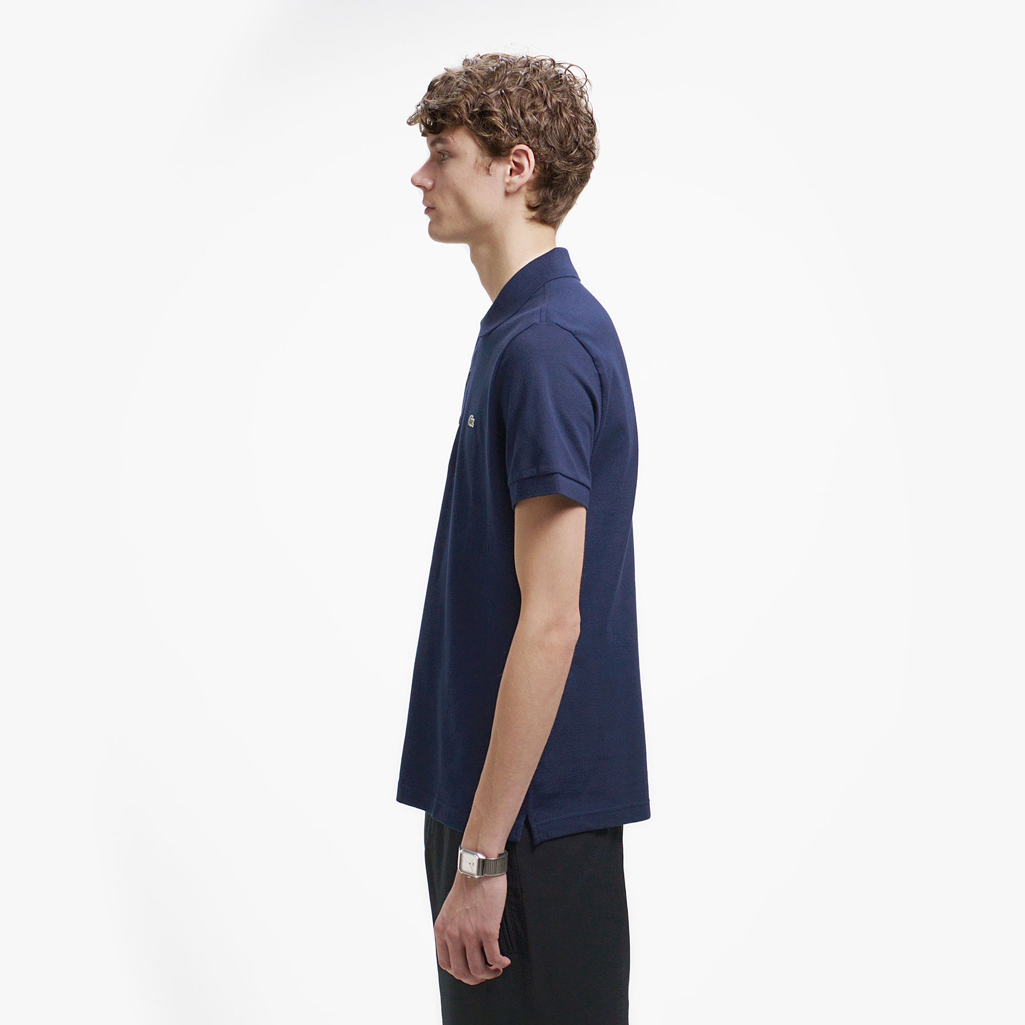 スリムフィットソリッドポロシャツ (半袖)