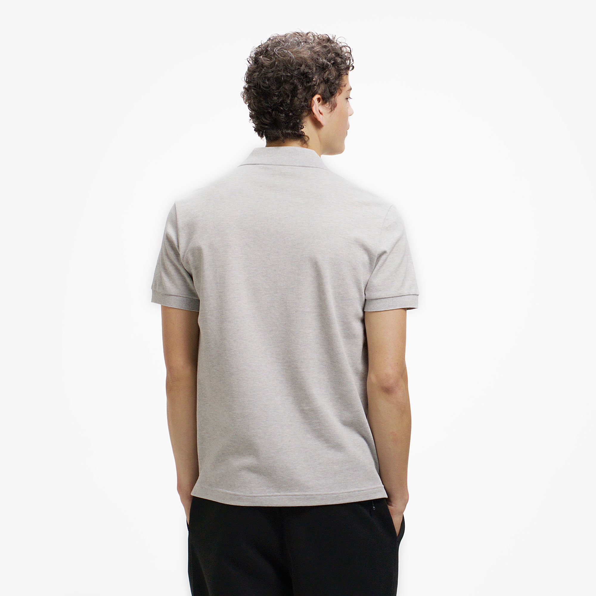 スリムフィットソリッドポロシャツ (半袖)