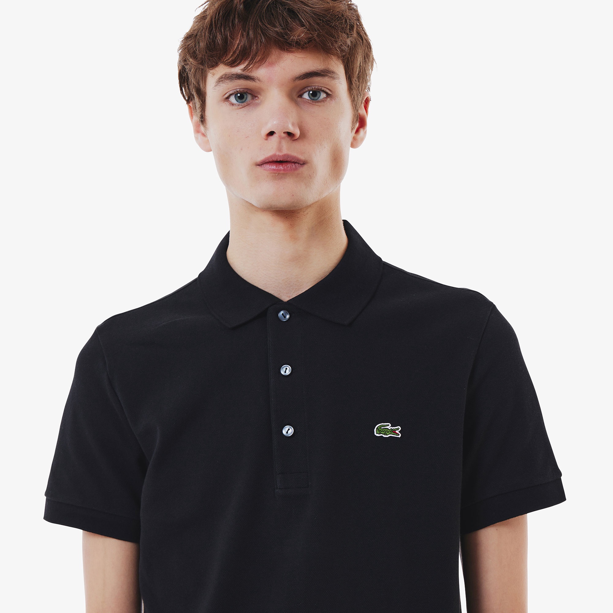 スリムフィットソリッドポロシャツ (半袖)