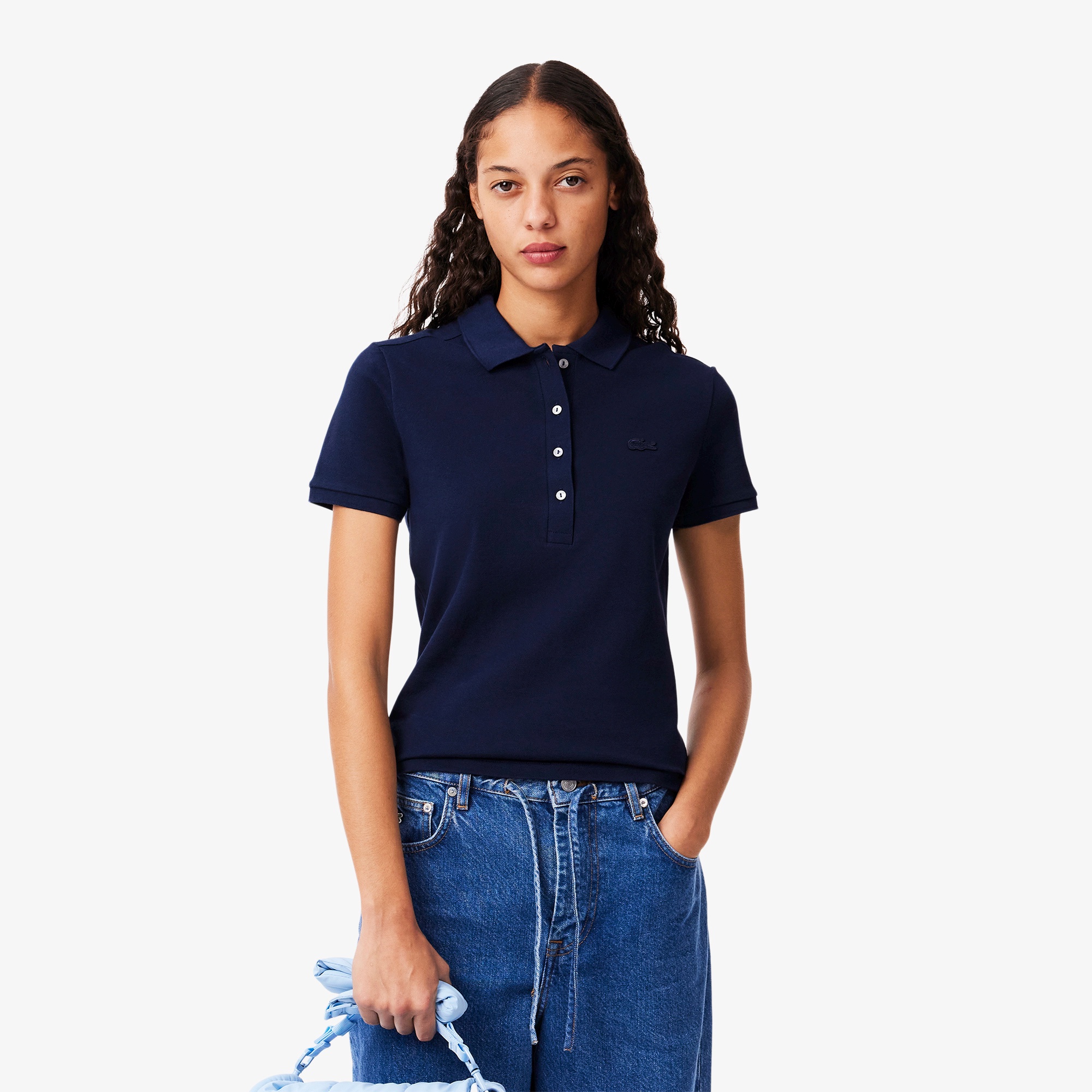 LACOSTE ブラック ポロシャツ Mサイズ　ラコステ　スリムフィット セール】 スリムフィットハーフスリーブポロシャツ （ポロシャツ