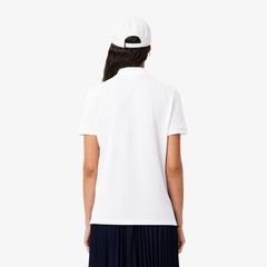 LACOSTE ウィメンズ クラシックフィット ポロシャツ ロゴ刺繍 白 34 ラコステ ウィメンズ クラシックフィット ポロシャツ PF7839M/PF7839L