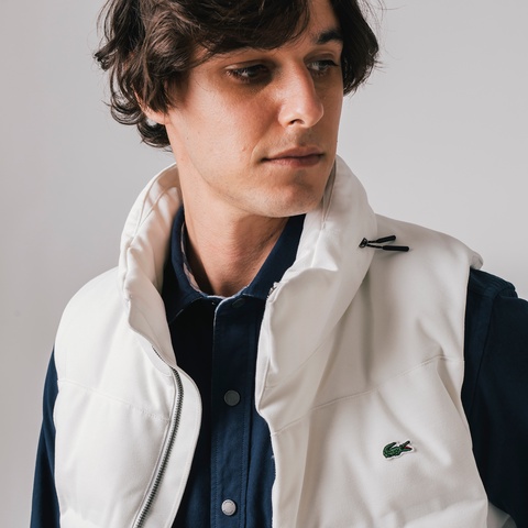 ピケダウンベスト BH350EL - ラコステ(LACOSTE)公式オンラインショップ うのにもお得な LACOSTE ラコステ ダウンベスト ピケダウン イエロー 48 ダウンベスト