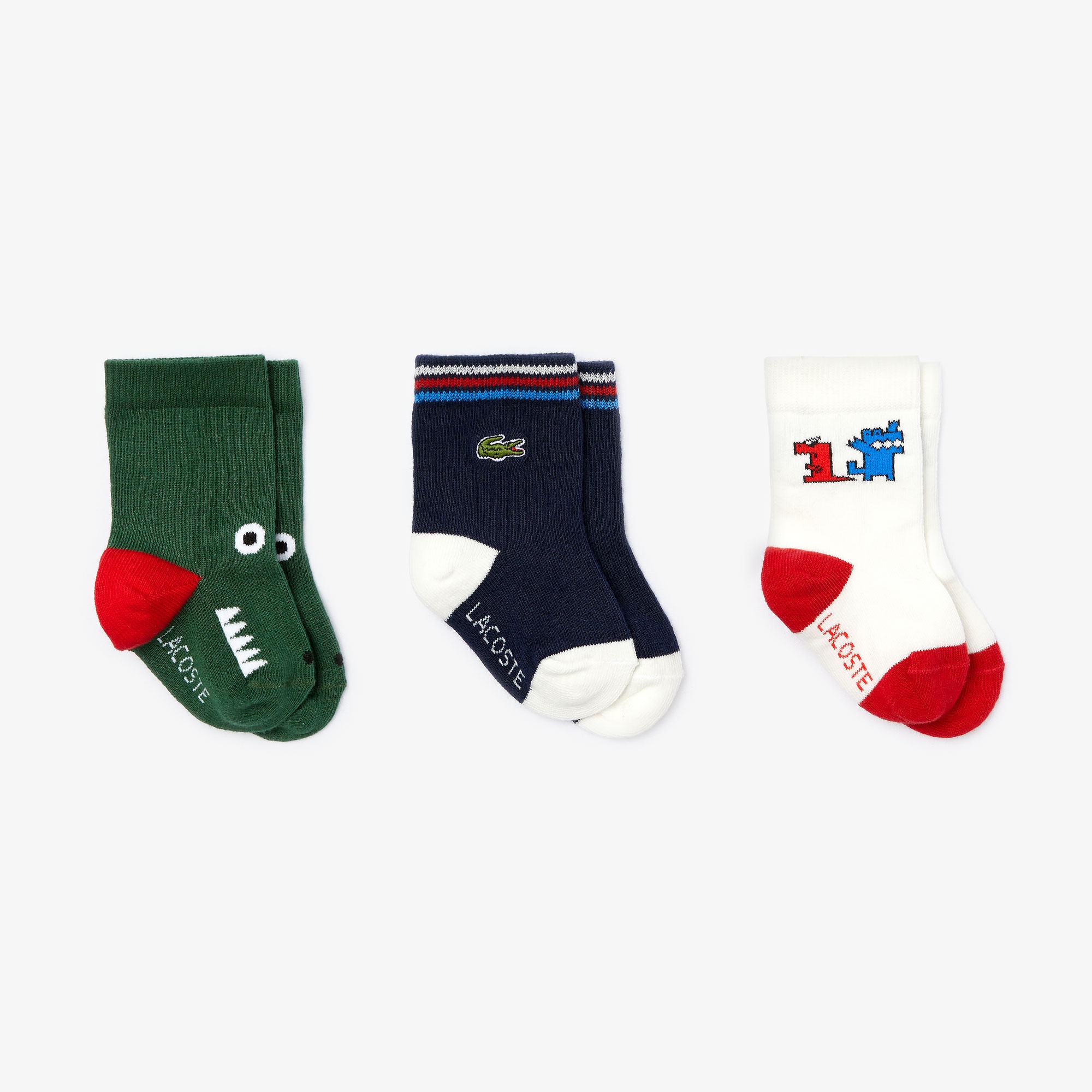 22年最新入荷 Lacoste ギフトにも Lacoste 靴下 タイツ Babyクロコダイルソックス 3パック 靴下 タイツ Noracid Cl