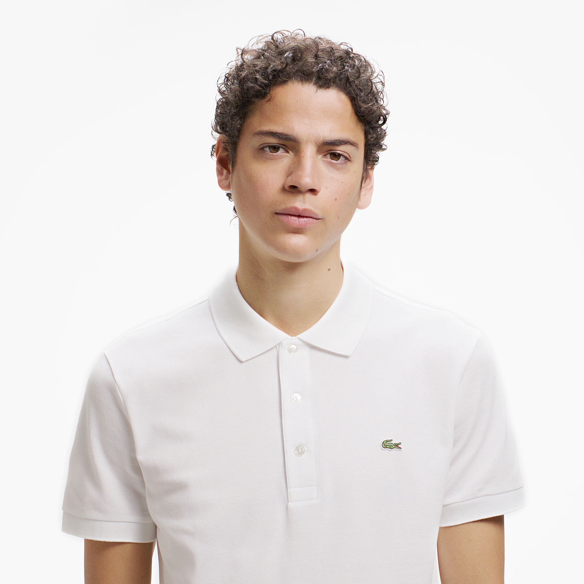 スリムフィットソリッドポロシャツ (半袖)