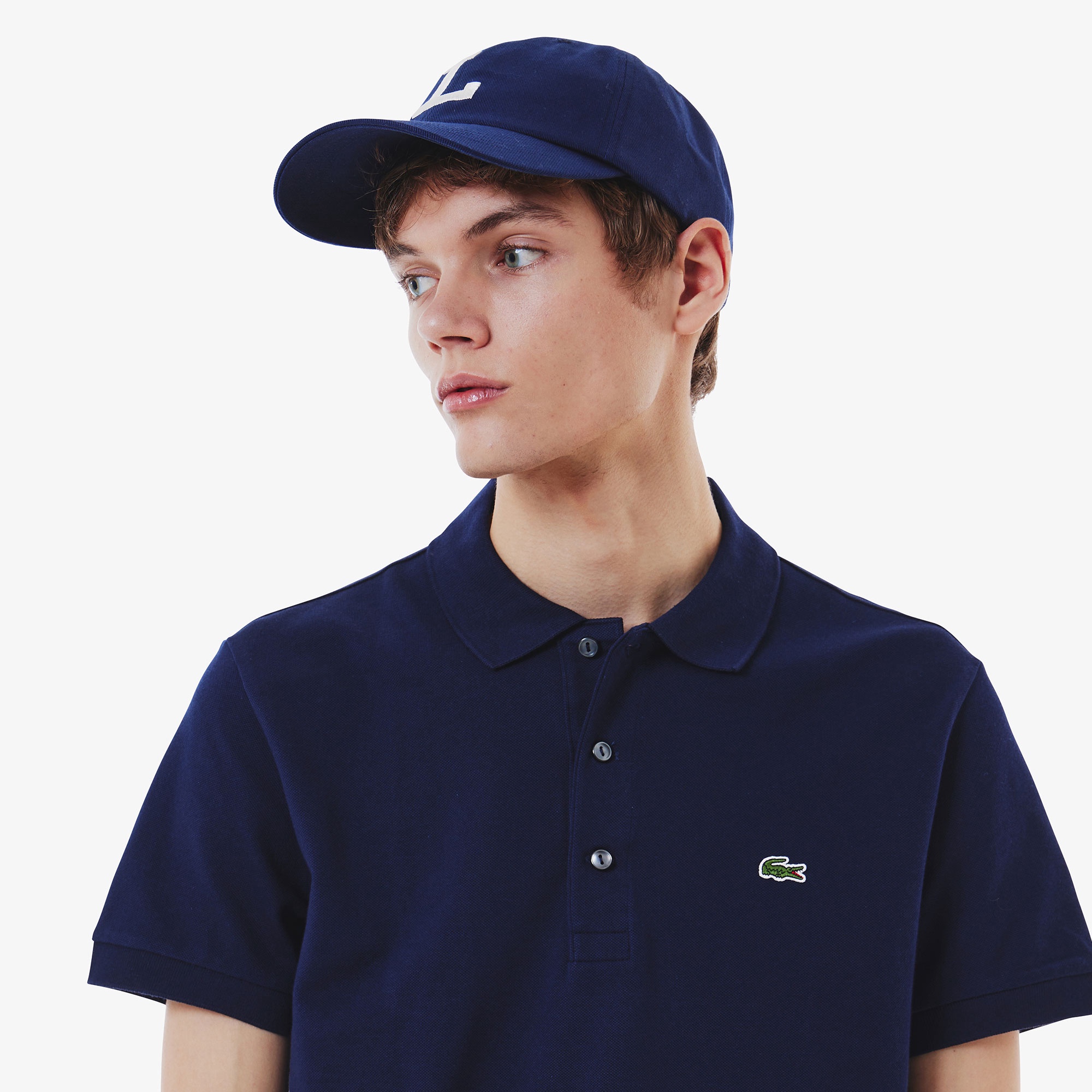 スリムフィットソリッドポロシャツ (半袖)