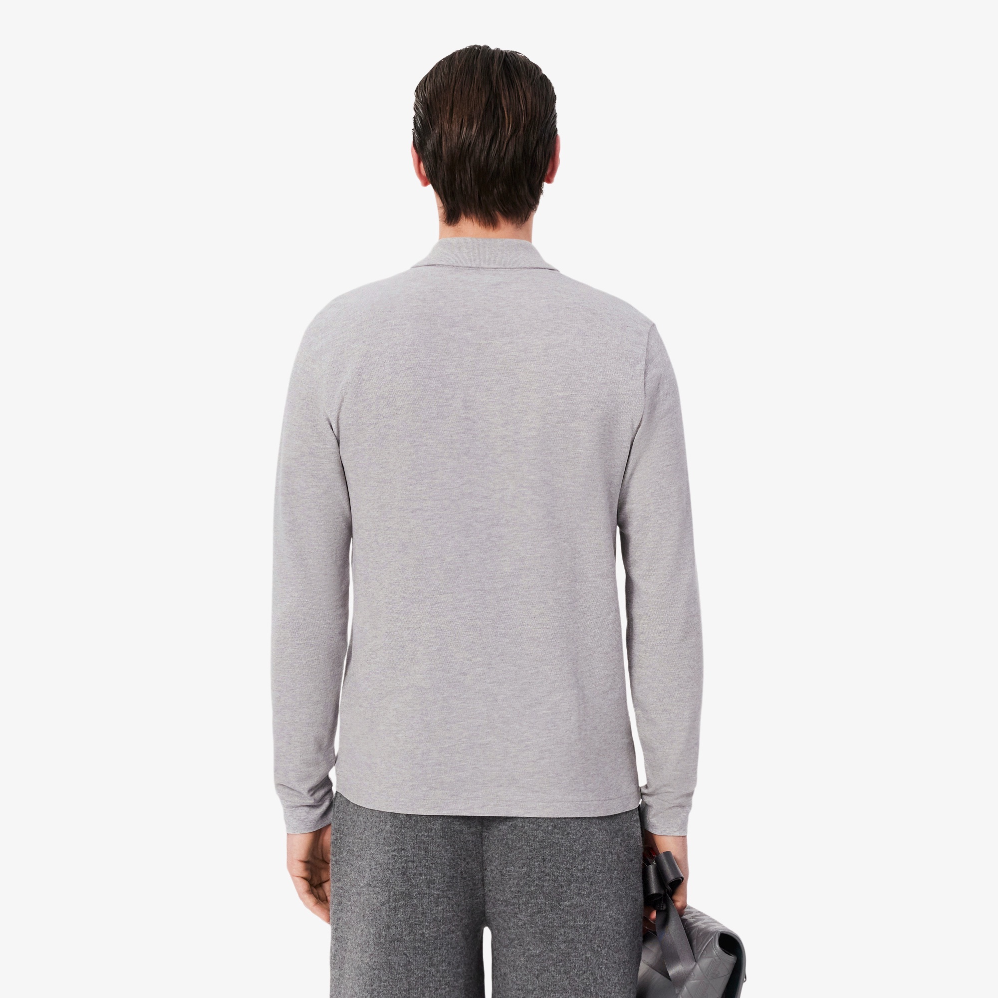 長袖 リブ カラ-ポロシャツ L1313 （杢・長袖)