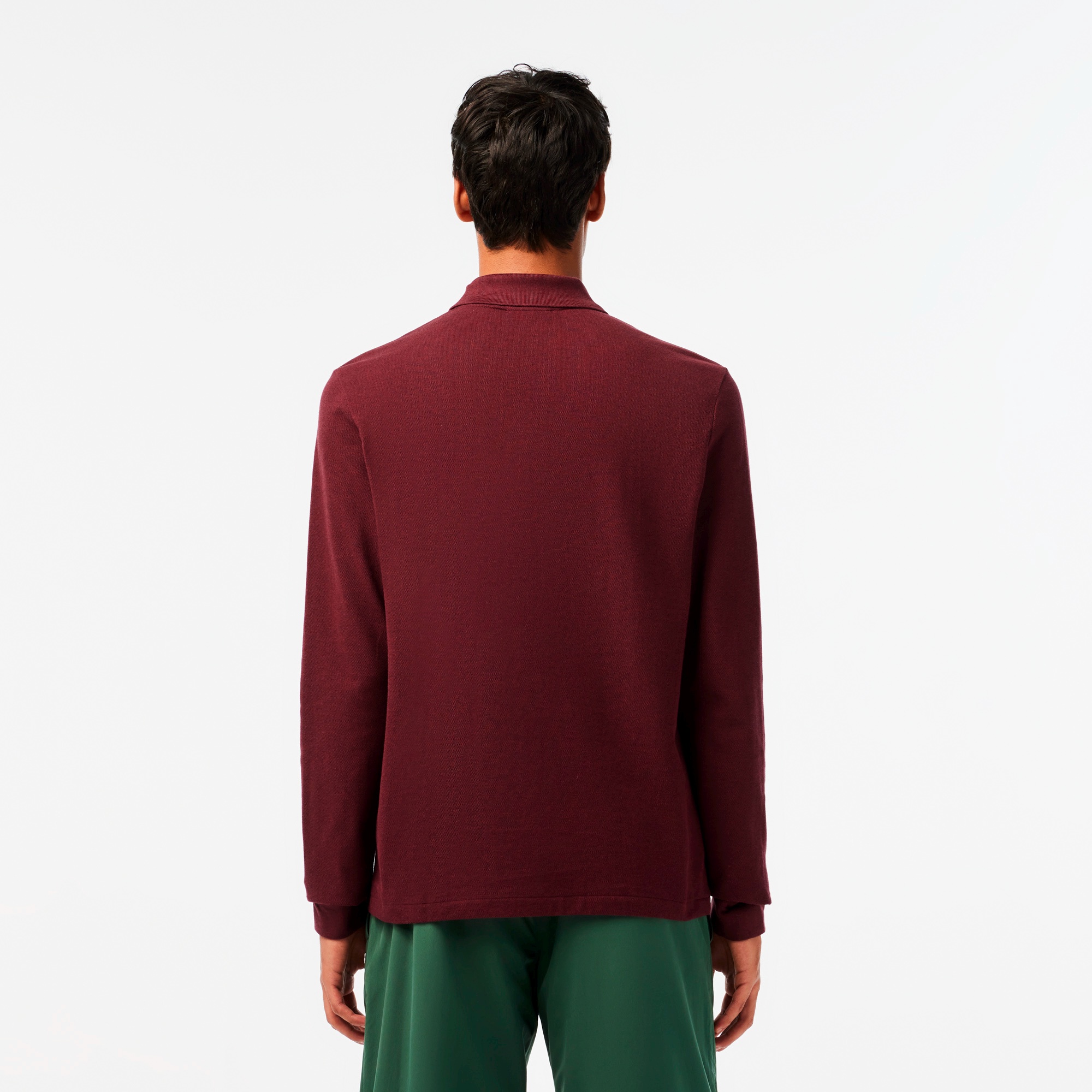 長袖 リブ カラ-ポロシャツ L1313 （杢・長袖)