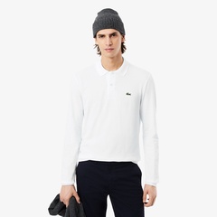 LACOSTE 白 ポロシャツ PH7937L 日本製 LACOSTE (ラコステ) PH7937L スリムフィット ソリッドポロシャツ