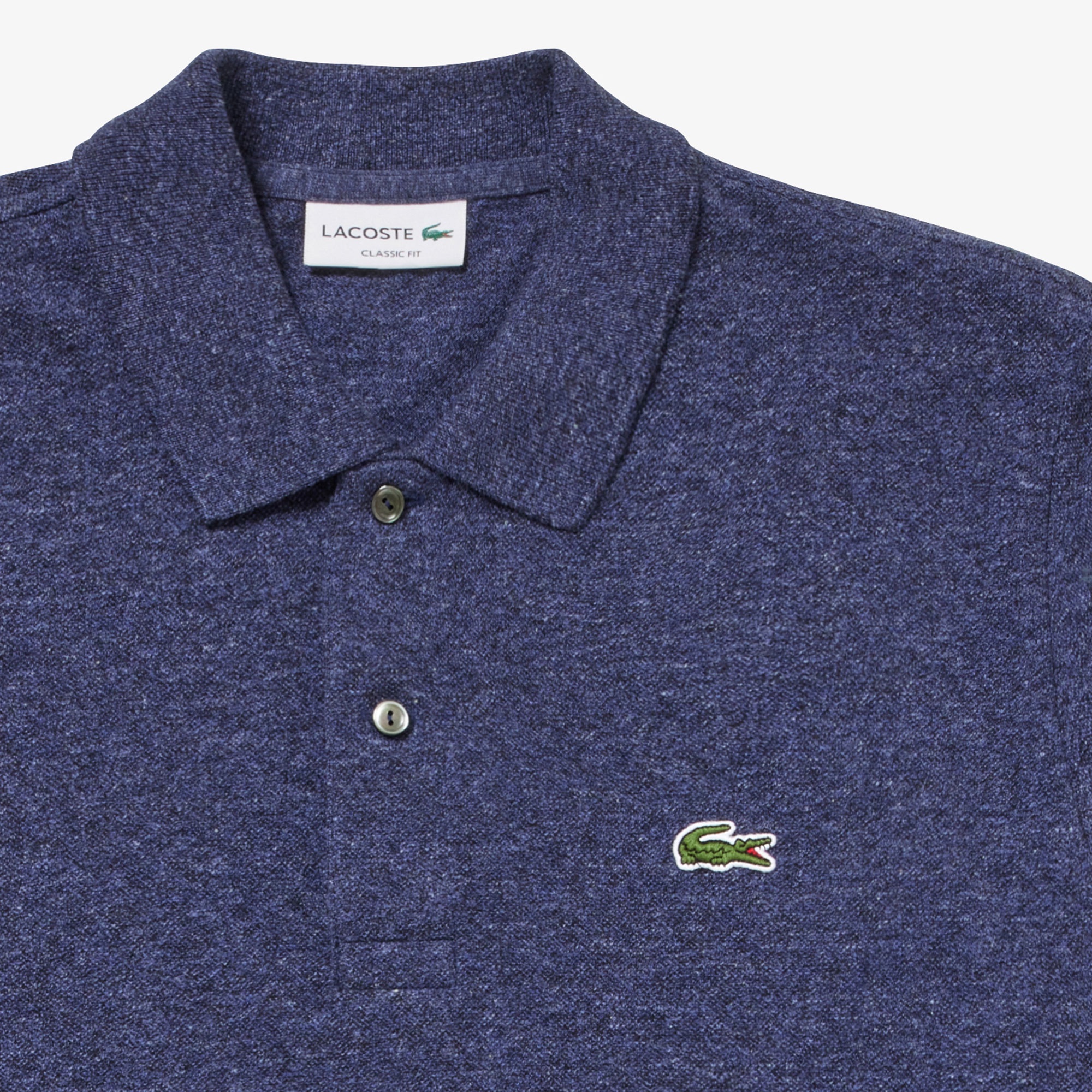 長袖 リブ カラ-ポロシャツ L1313 （杢・長袖)