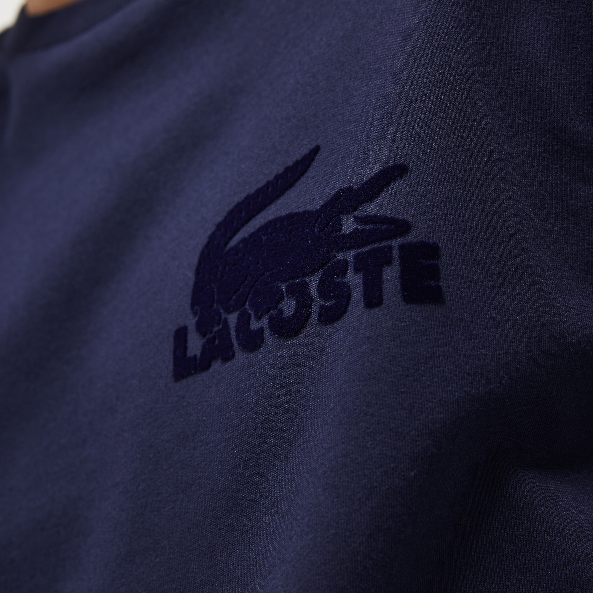 フロッキープリントコットンブレンドスウェットシャツ