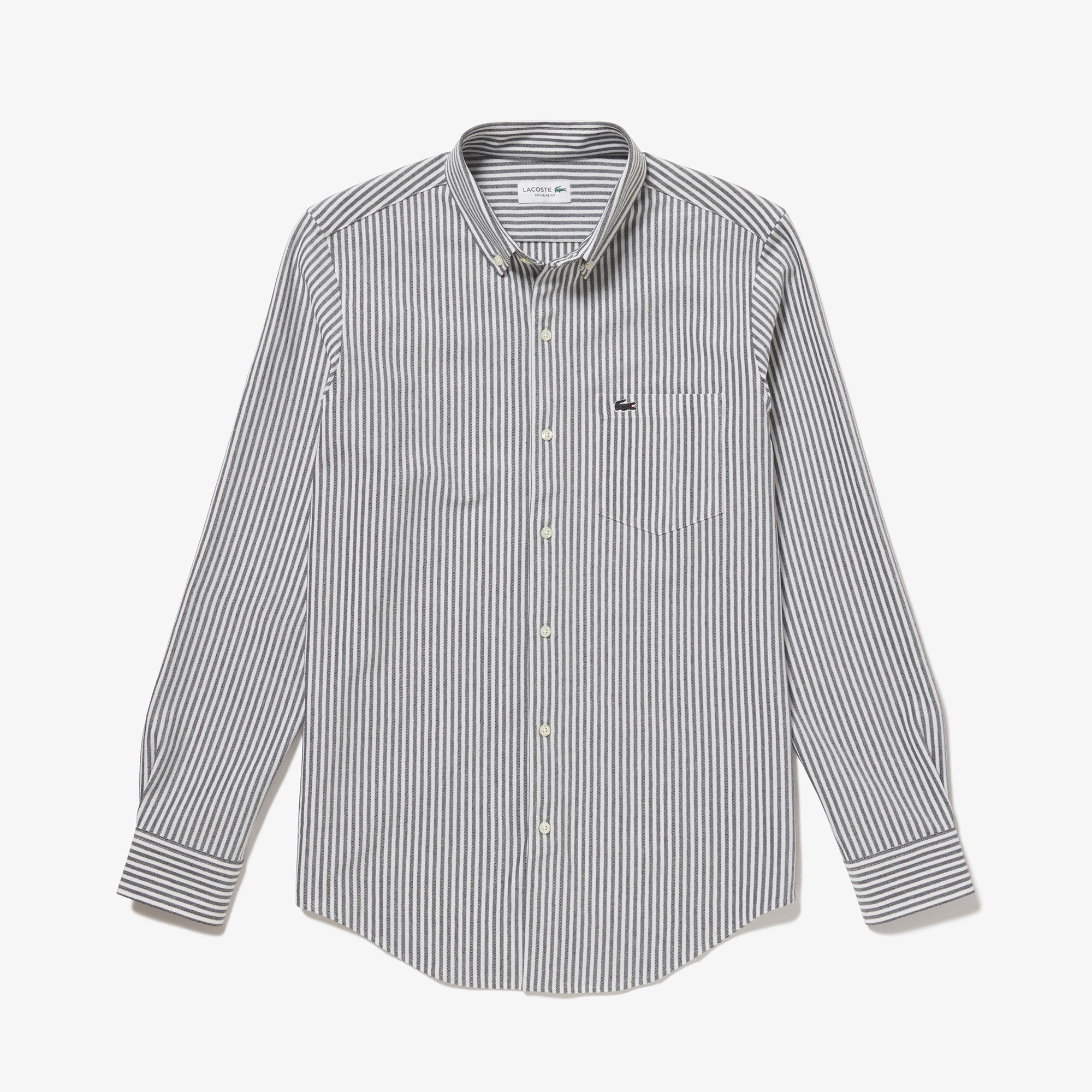 クールマックスブレンド鹿の子地ストライプシャツ