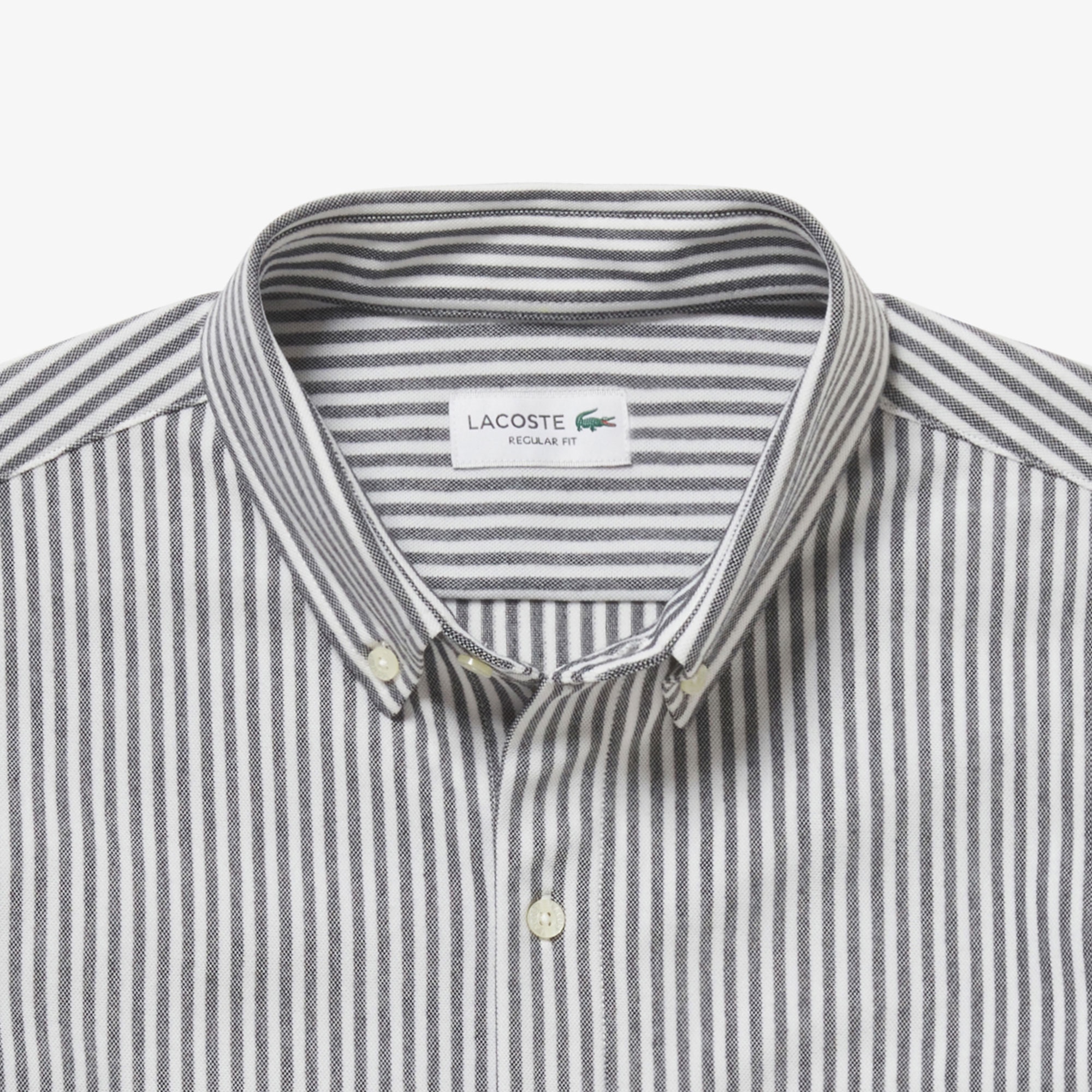 クールマックスブレンド鹿の子地ストライプシャツ