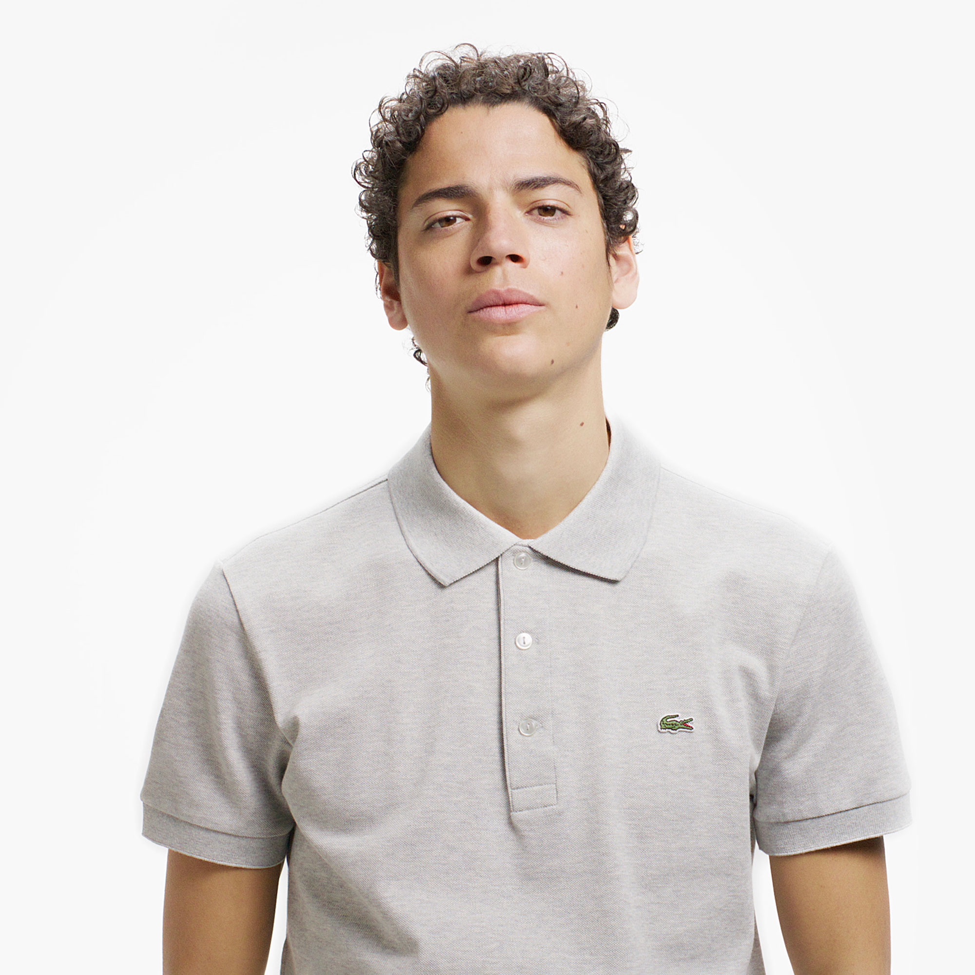 スリムフィットソリッドポロシャツ (半袖)