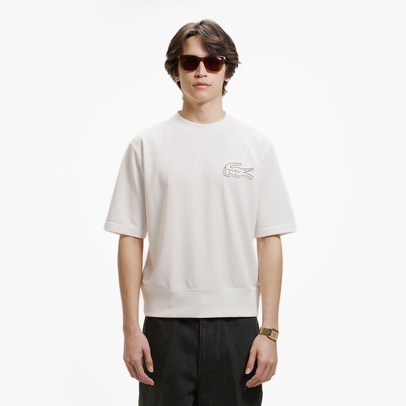 ラコステ オーバーサイズクロックエンブレムスウェットTシャツ SH058EL