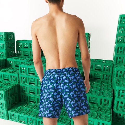 Lacoste X Minecraft リサイクルポリエステル総柄スイムショーツ Mh3847l ラコステ Lacoste 公式オンラインショップ
