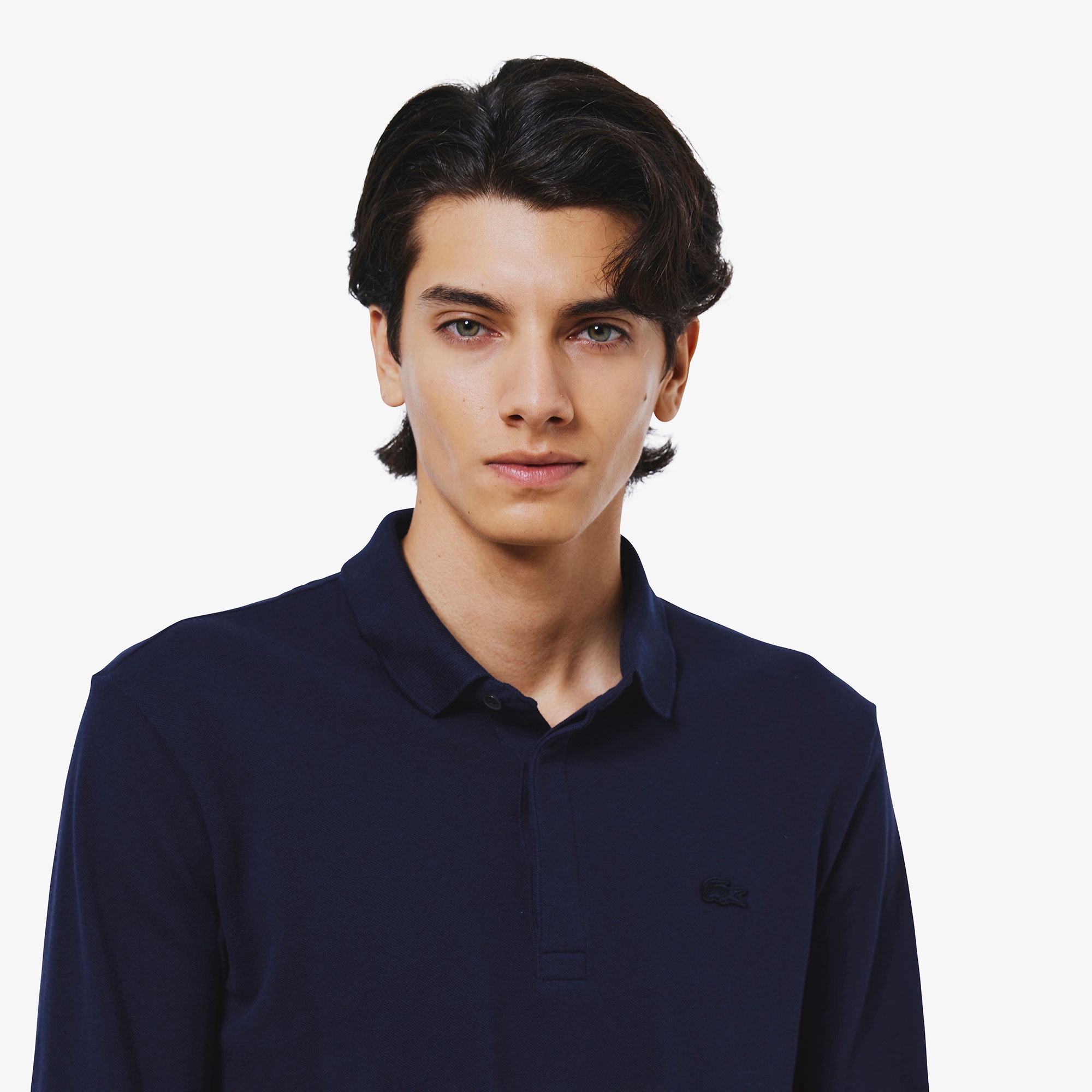 比翼フロントロングスリーブポロシャツ