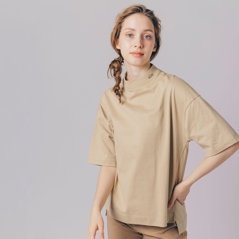 リラックスフィットモックネックハーフスリーブTシャツ TF728EL