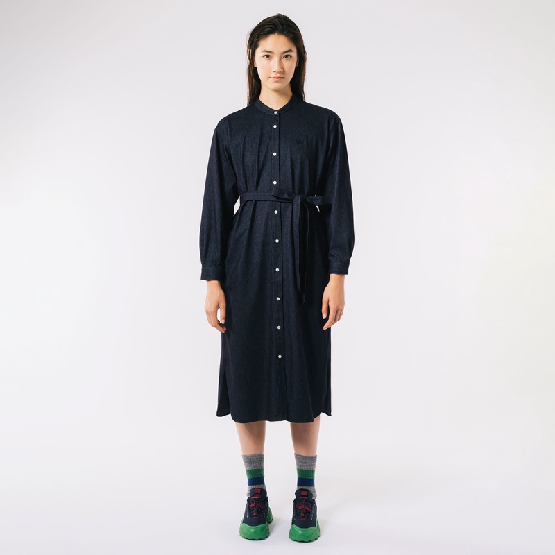 [専用]LACOSTE 　ラコステ　インディゴライクニットシャツドレス インディゴライクニットシャツドレス EF865EL - ラコステ（LACOSTE