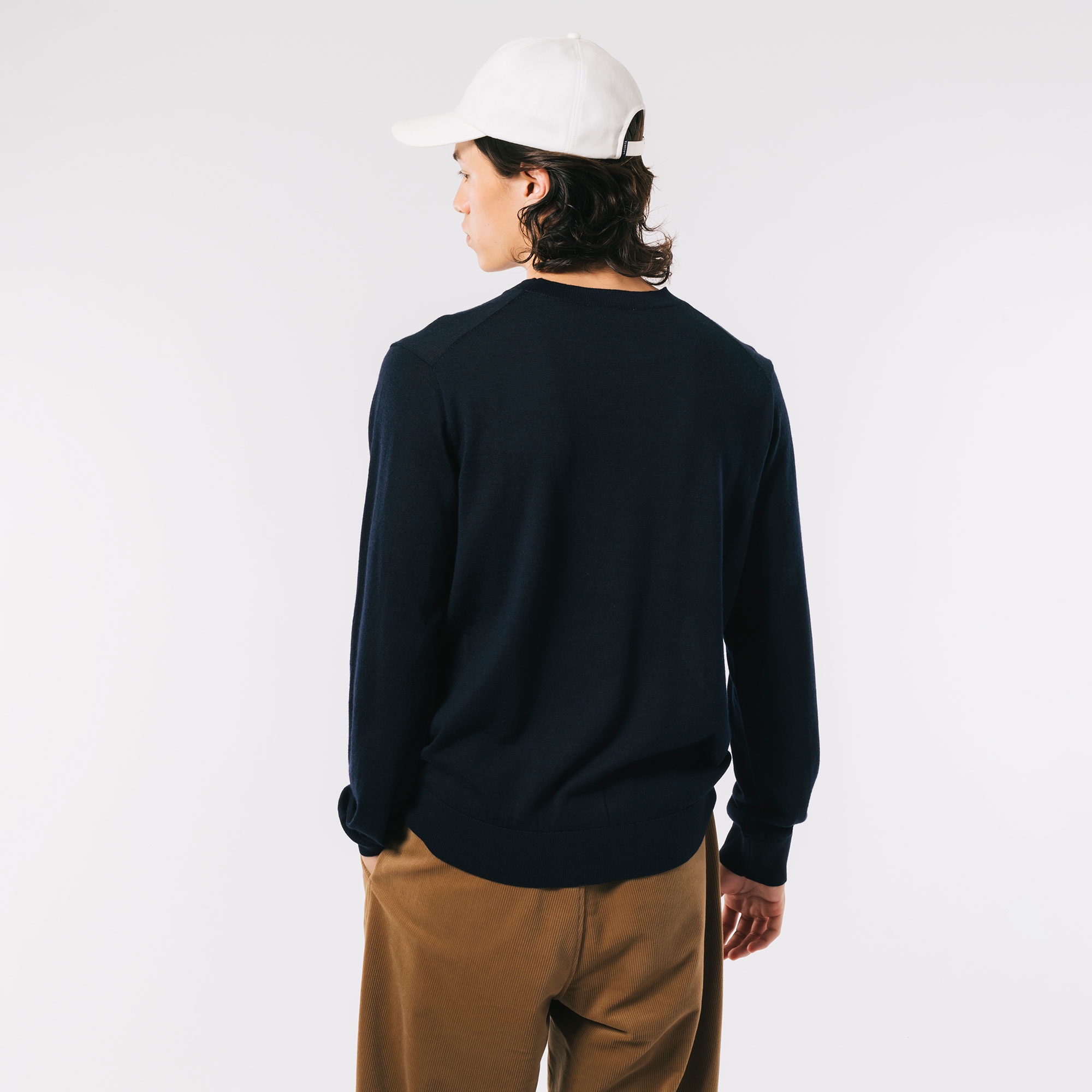 ウォッシャブルウールクルーネックニットセーター