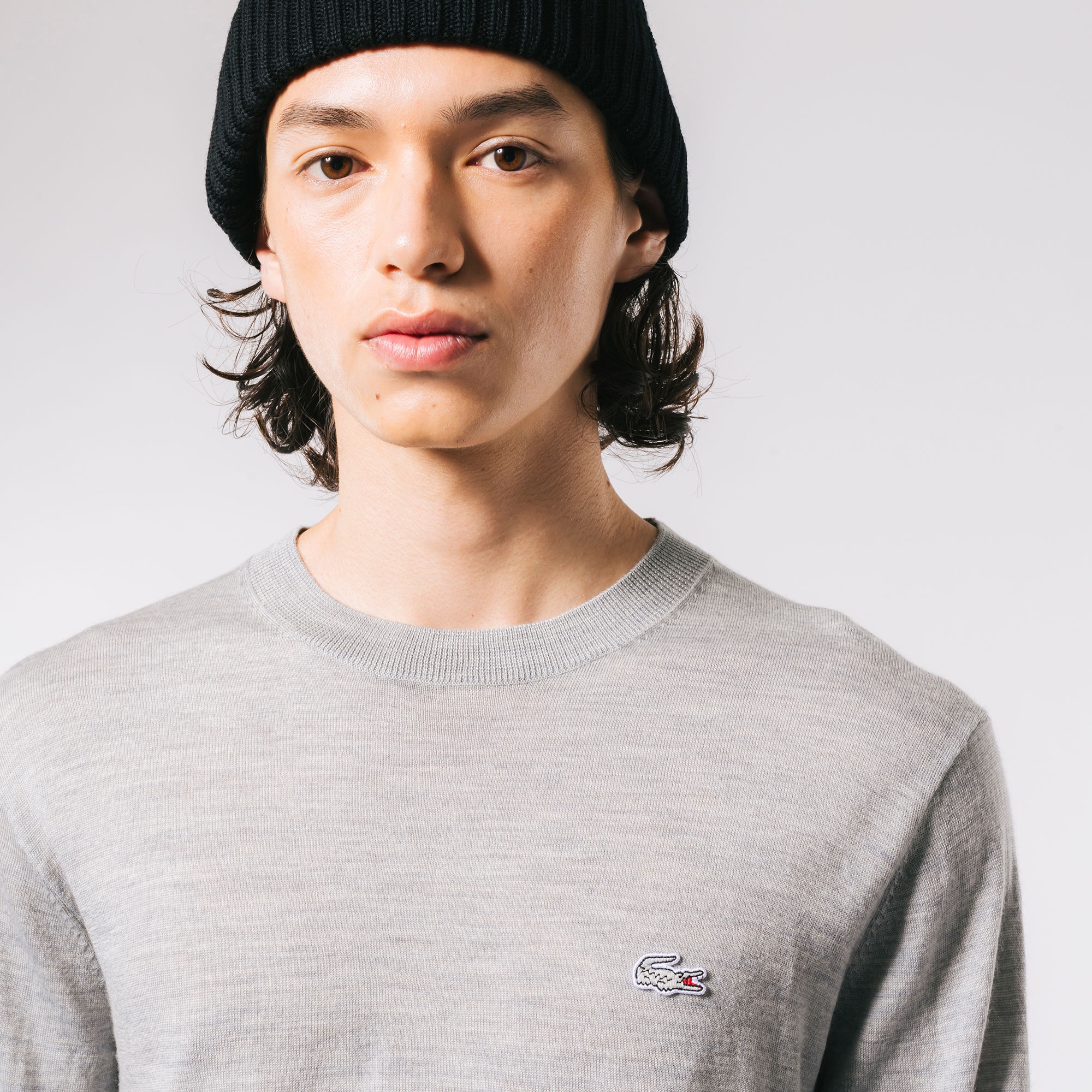 ウォッシャブルウールクルーネックニットセーター