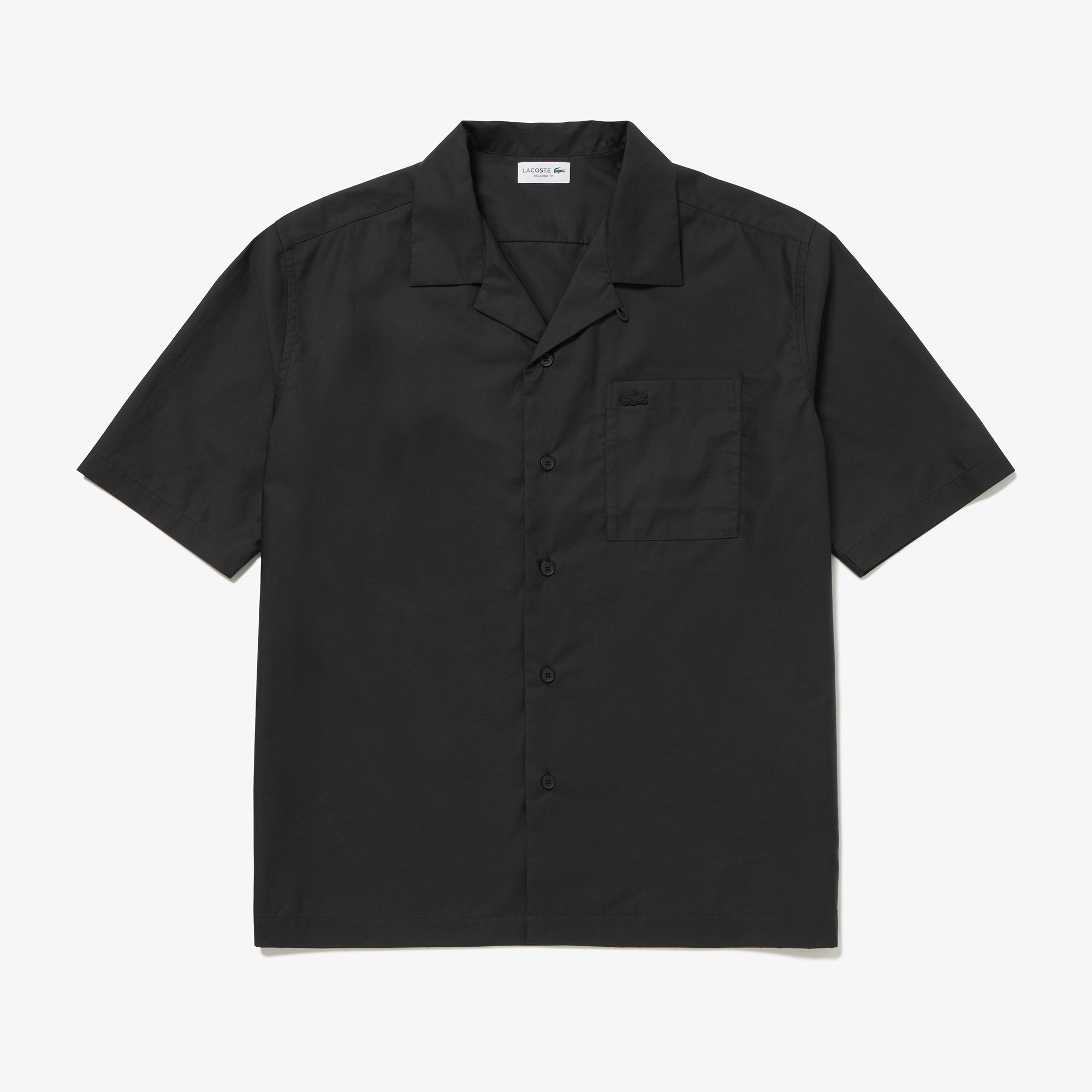 コットンバックサテンオープンネックシャツ