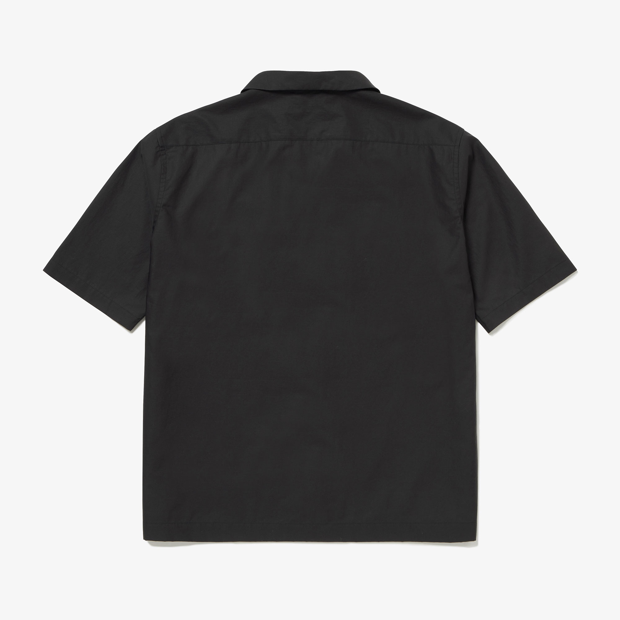 コットンバックサテンオープンネックシャツ