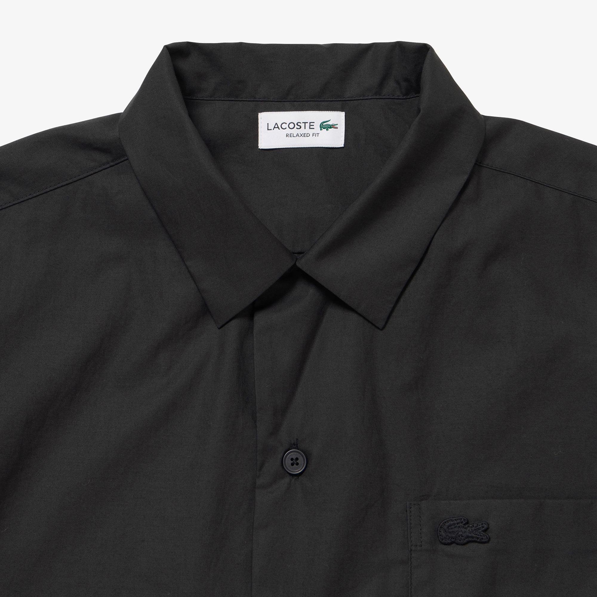 コットンバックサテンオープンネックシャツ