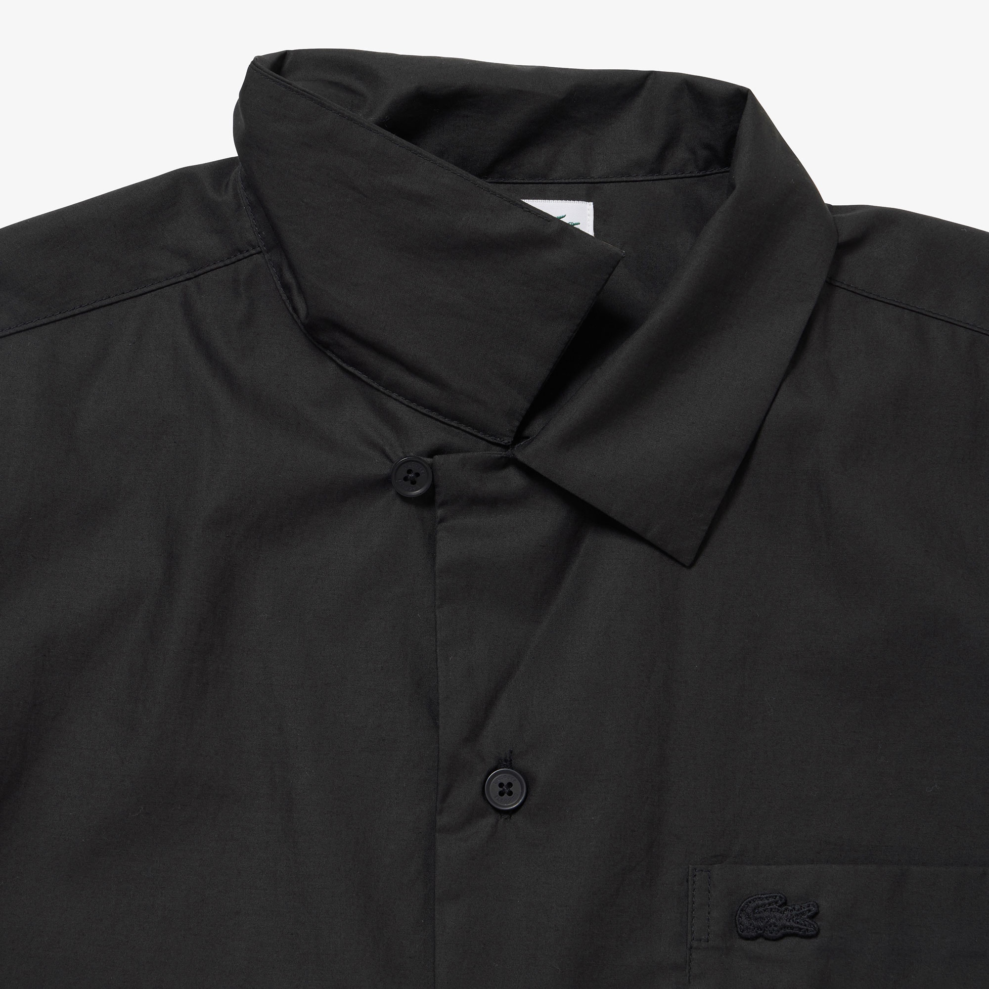 コットンバックサテンオープンネックシャツ