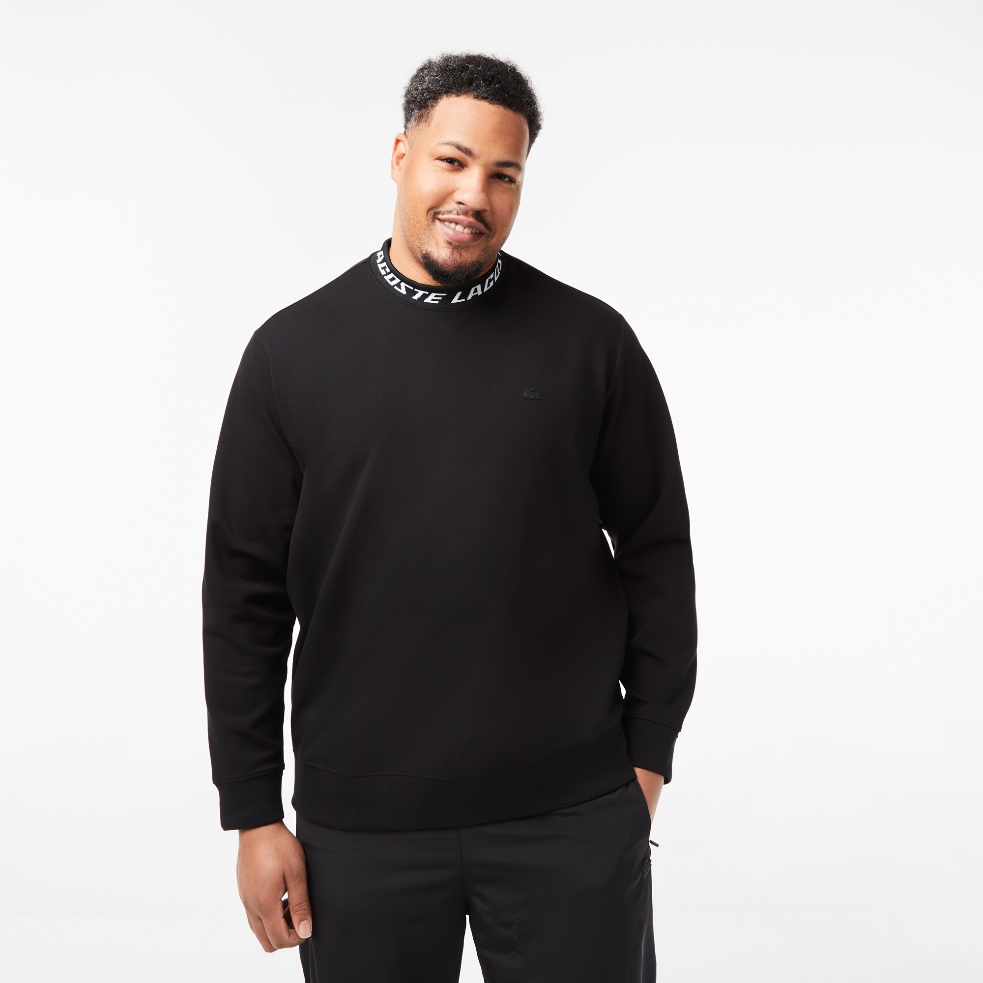 ジャカードモックネックテックスウェットプルオーバー