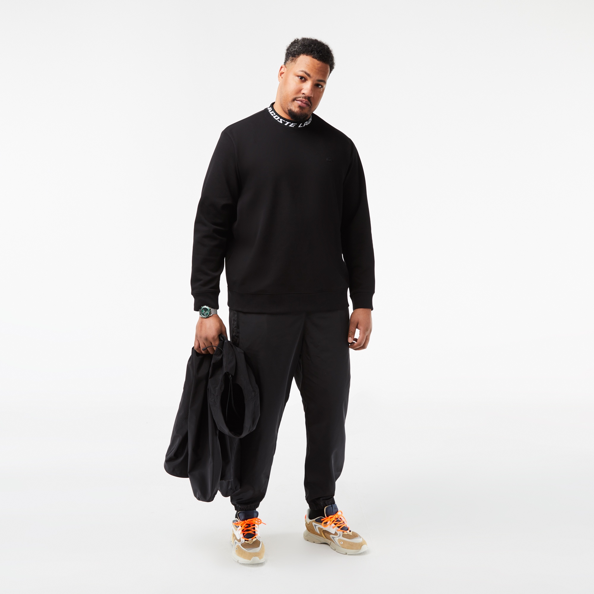 ジャカードモックネックテックスウェットプルオーバー