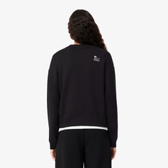 LACOSTE オーバーサイズ ブラック スウェット34 LACOSTE】オーバーサイズクルーネックスウェット（スウェット