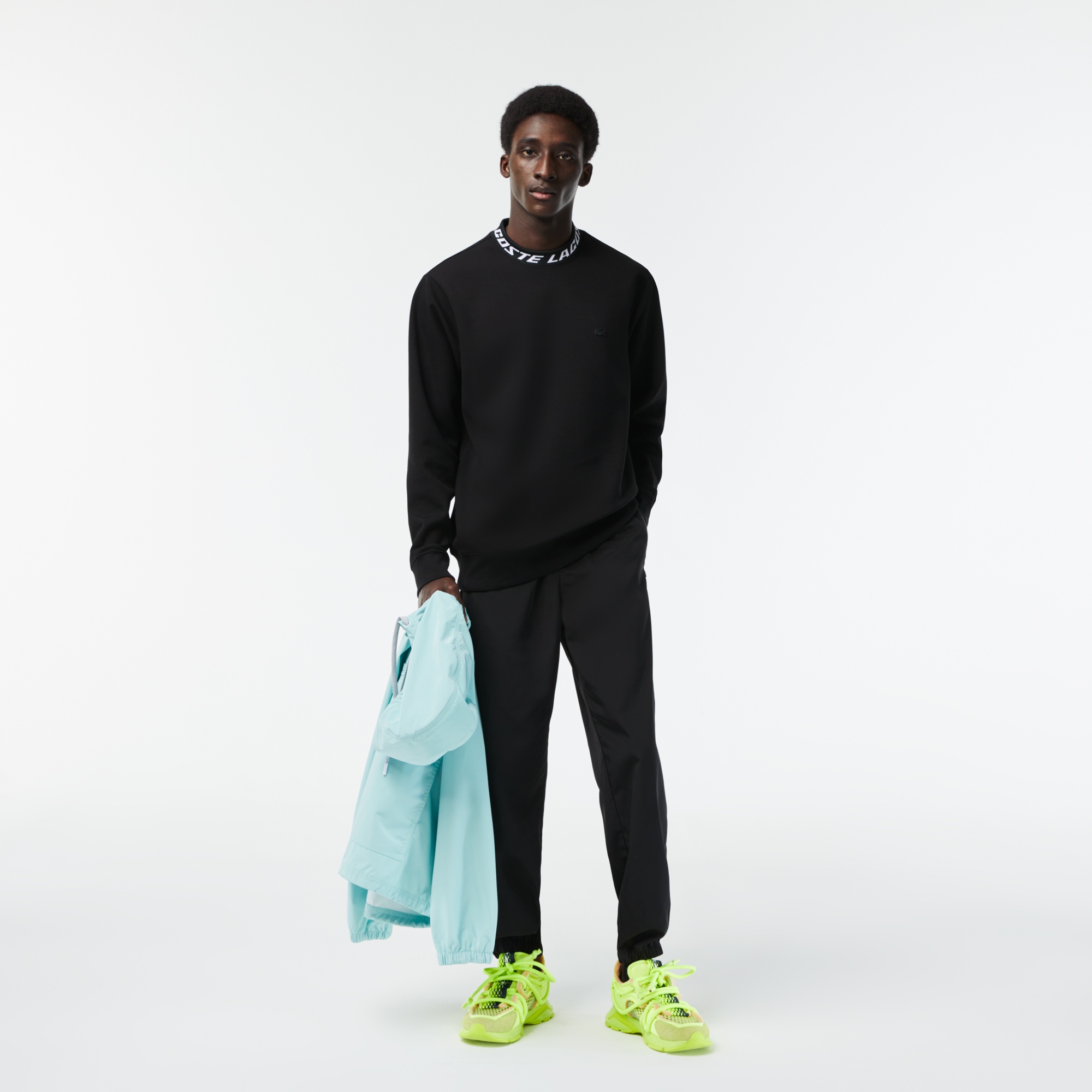 ジャカードモックネックテックスウェットプルオーバー