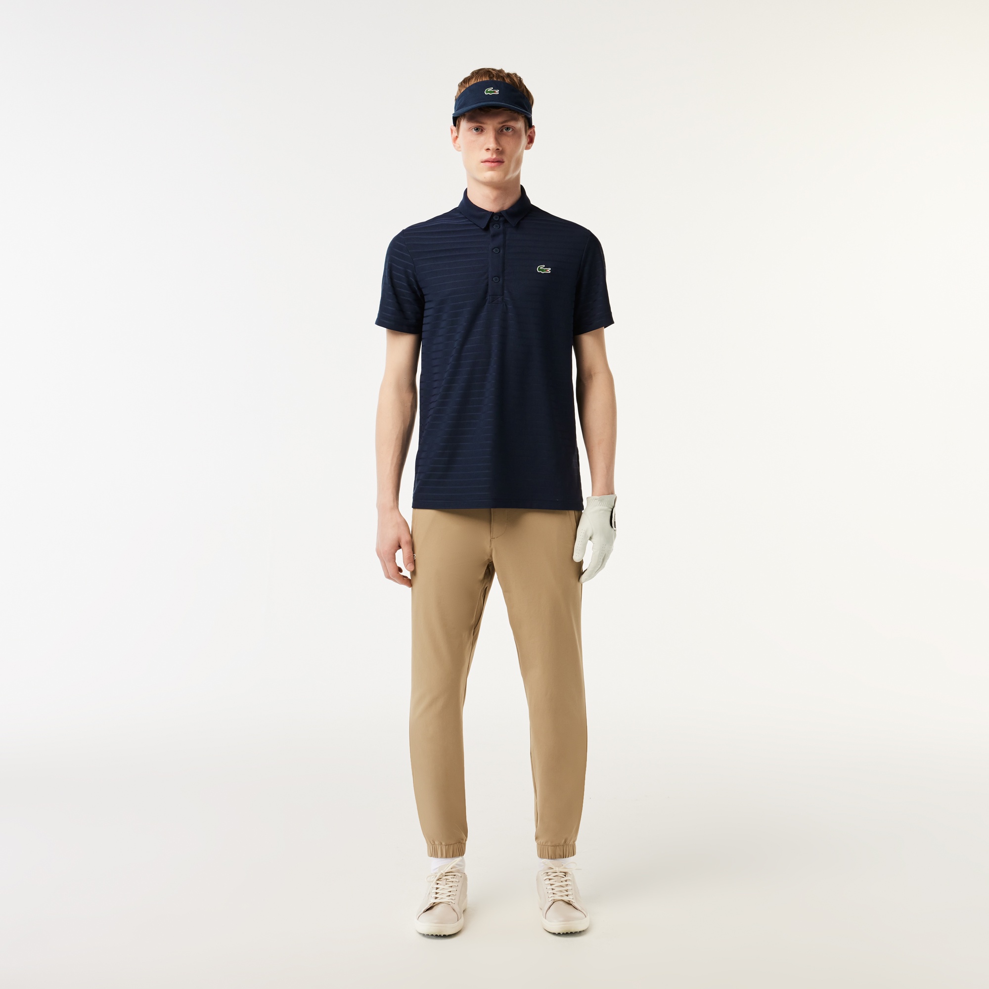 ジャカードボーダーゴルフポロシャツ