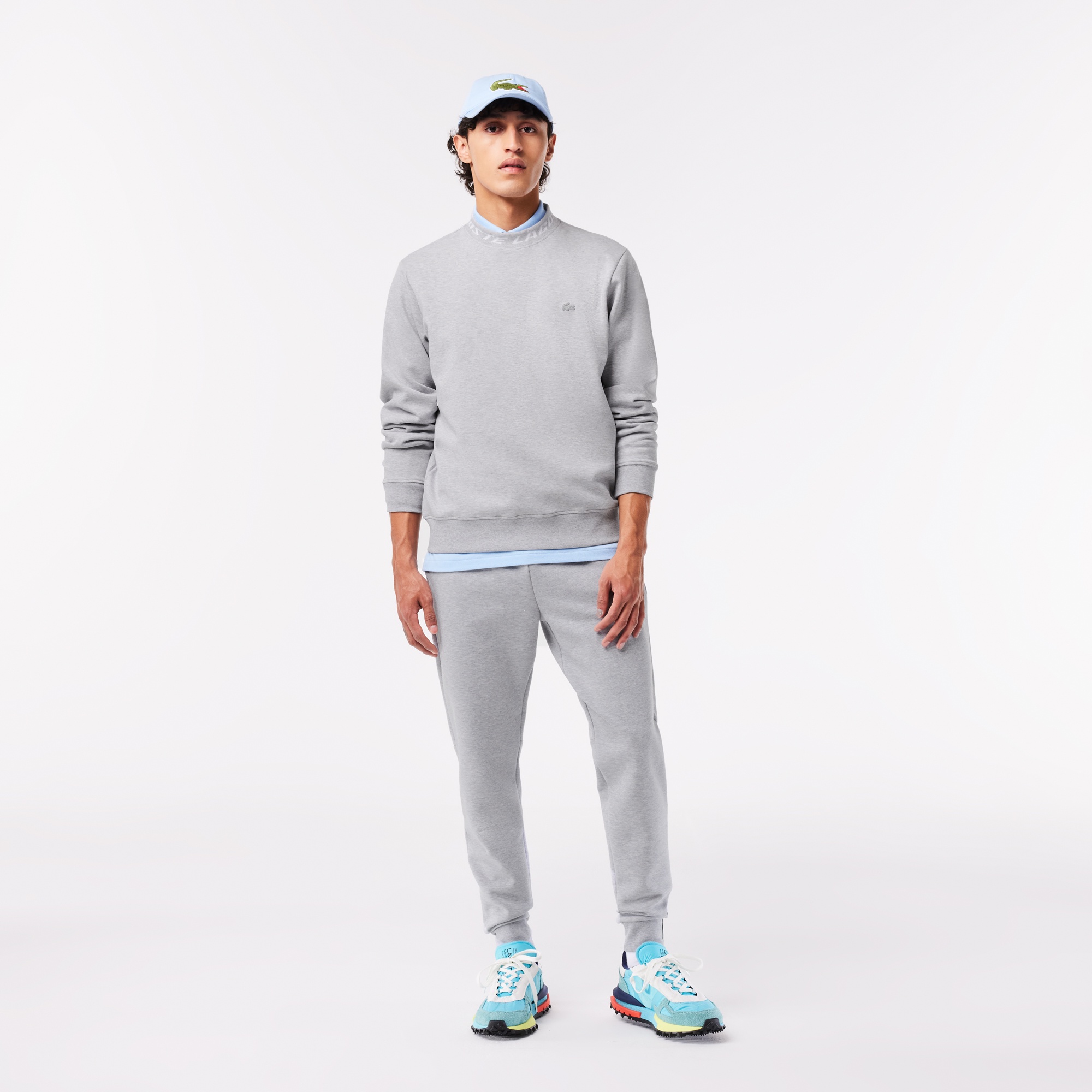 ジャカードモックネックテックスウェットプルオーバー