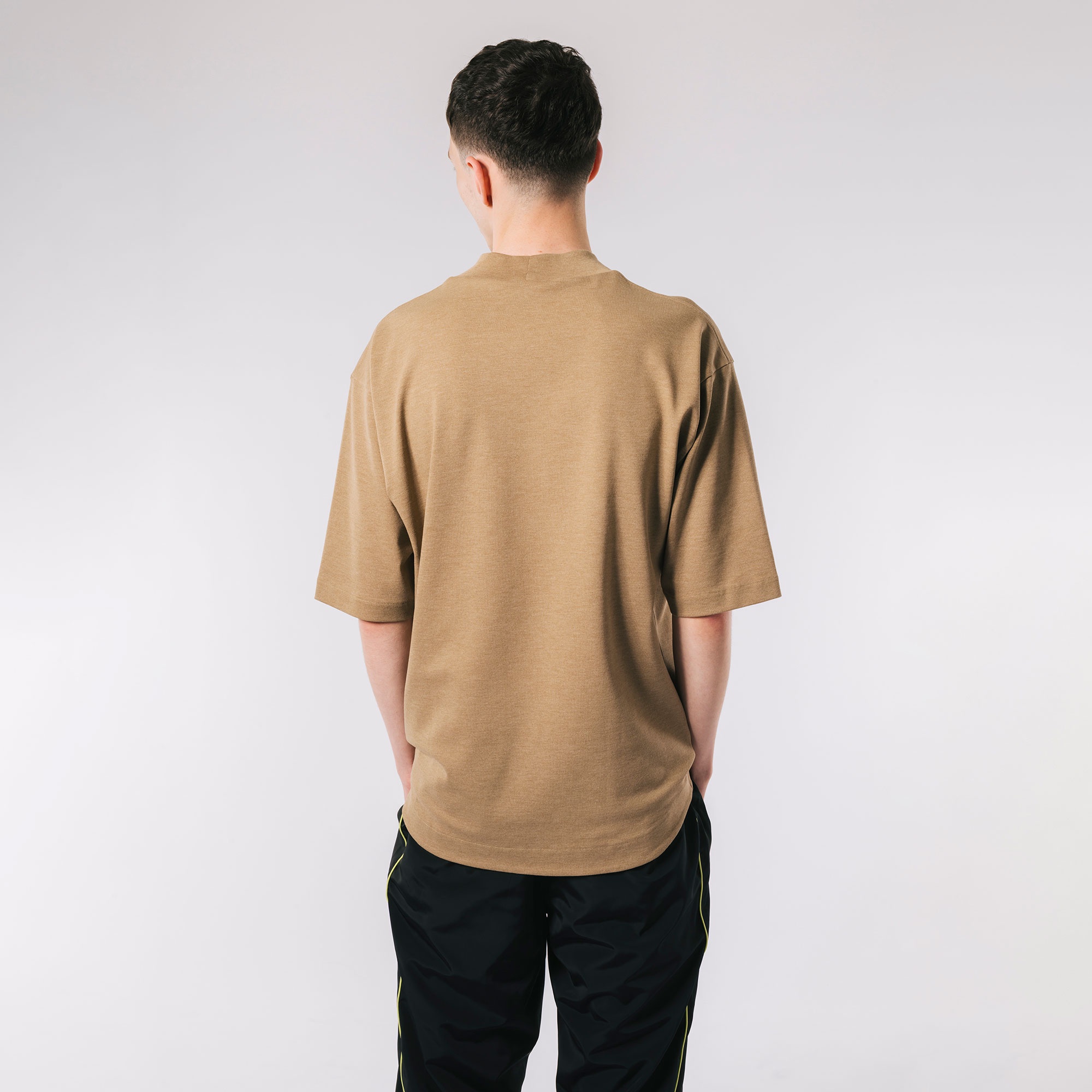 5分袖モックネックサマーニットTシャツ