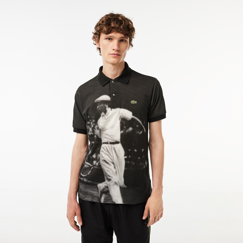 【新品未使用】LACOSTE ラコステ プリンテッド ポロシャツ М ネイビー ph3449-031-fn.