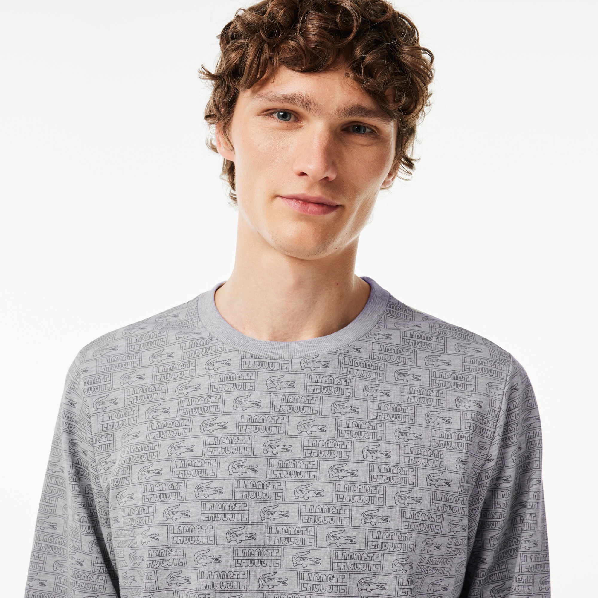 ワニロゴ＆ボックスロゴ総柄ルームスウェット