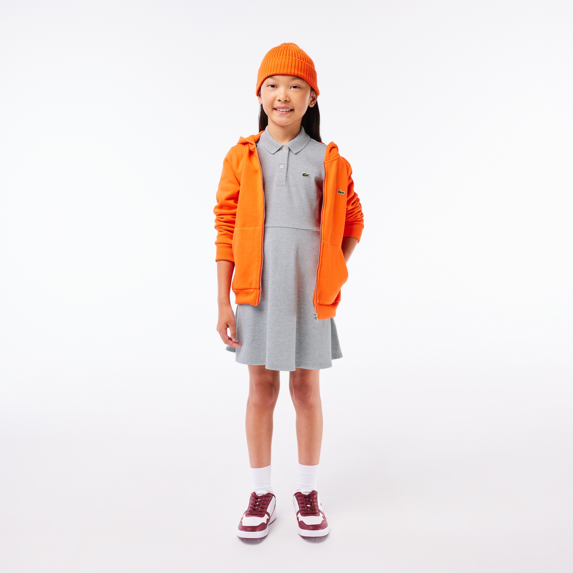 GIRLS鹿の子地ポロドレス