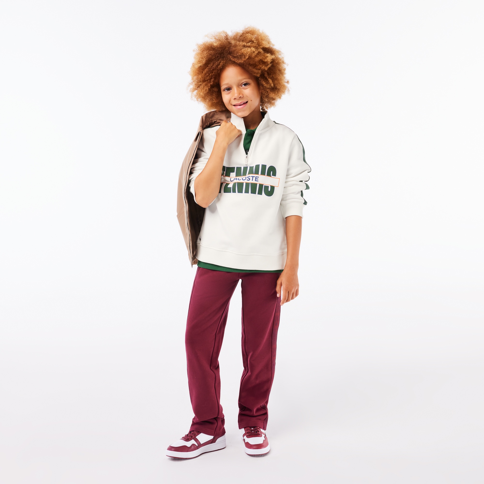 ラコステ テニス ハーフジップJUNIORスウェット