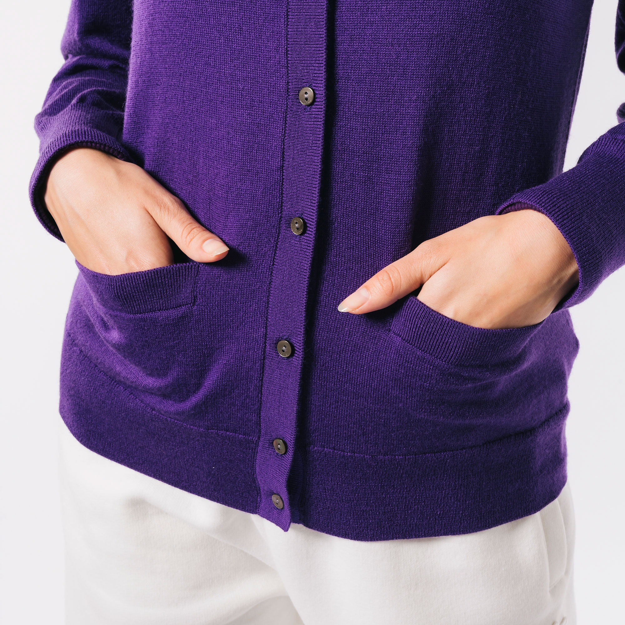 ウォッシャブルウールニットカーディガン