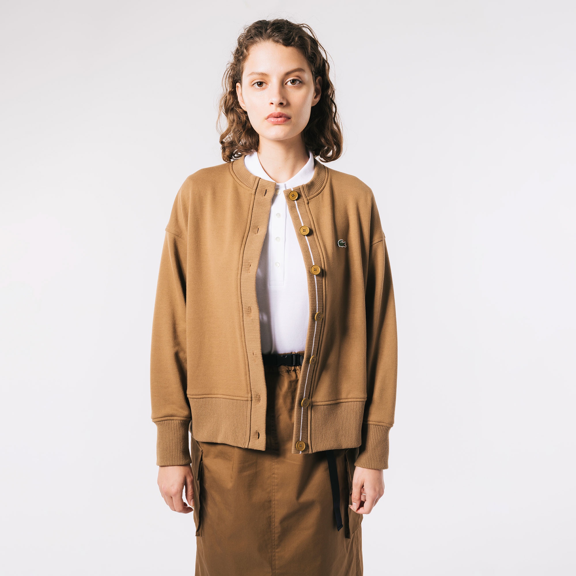 ドルマンスリーブクルーネックスウェットカーディガン