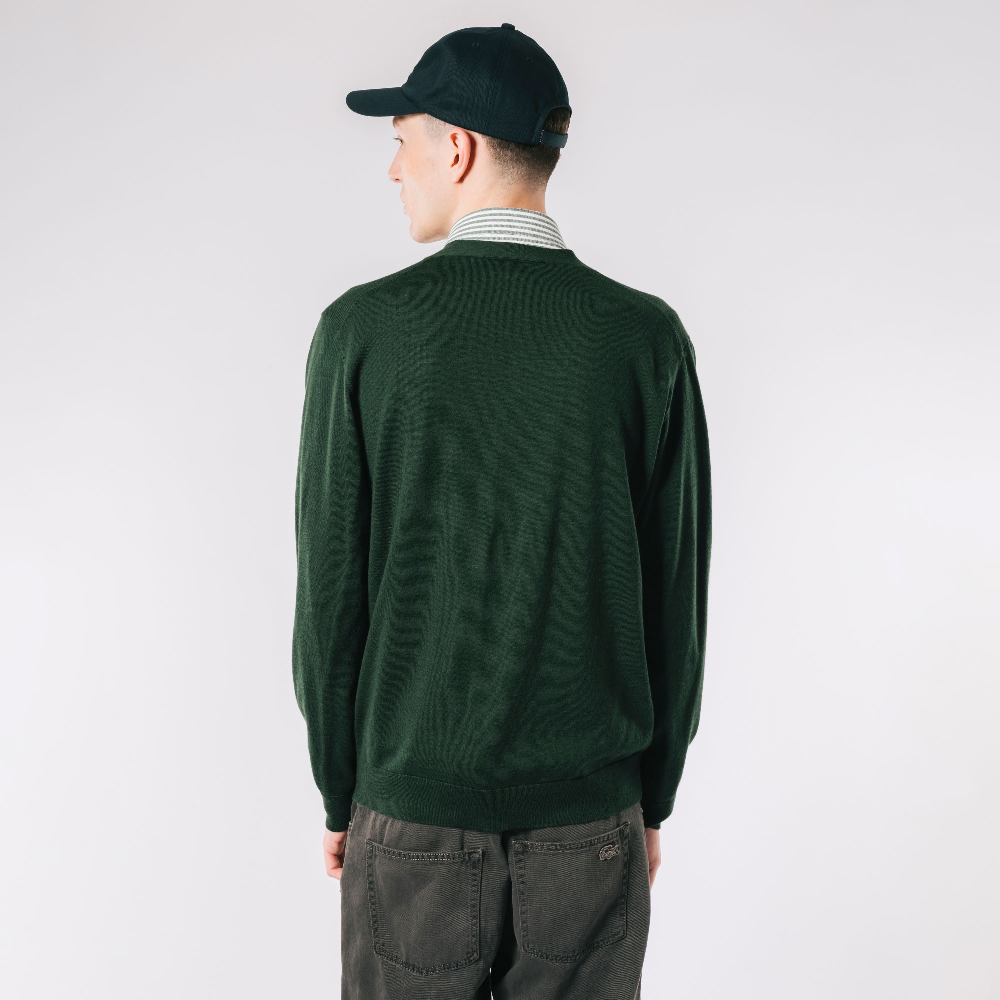 ウォッシャブルウールVネックニットカーディガン